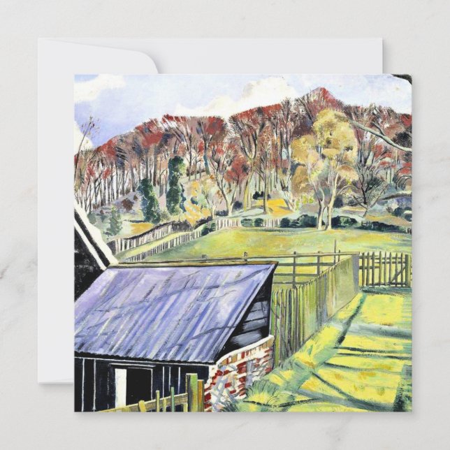 Carte Derrière l'auberge, peinture paysagère de Paul Nas (Devant)