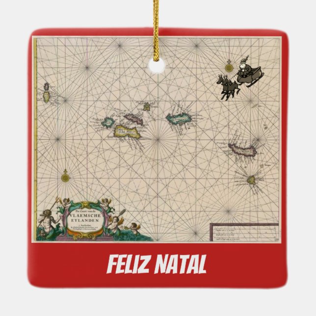 Carte des Açores Ornement de Noël (Dos)