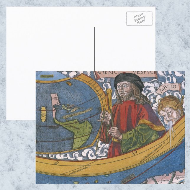 Carte des Amériques avec Explorer Amerigo Vespucci (Créateur téléchargé)