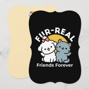 Carte Des amis vrais pour toujours   Cute Cat & Chien Du