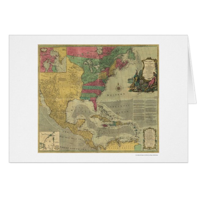 Carte des Antilles et de l'Amérique du Nord - 1774 (Devant horizontal)