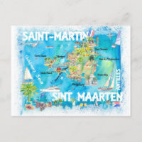 Carte des Antilles Saint-Martin-Saint-Martin-Saint