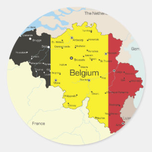 Carte des autocollants de la Belgique
