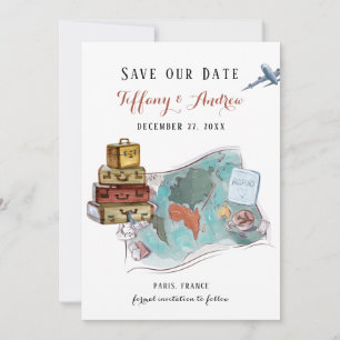 Carte des bagages Destination Mariage Enregistrer 