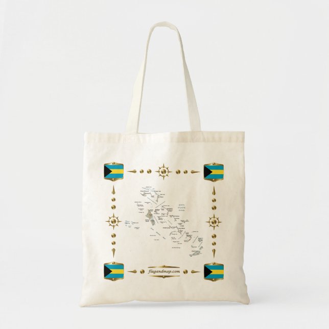 Carte des Bahamas + sac drapeaux (Devant)