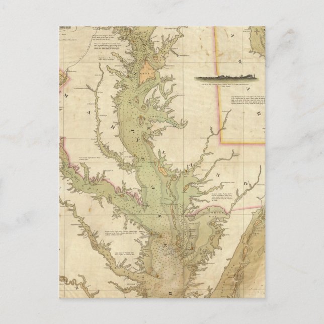 Carte des baies Chesapeake et Delaware (Devant)