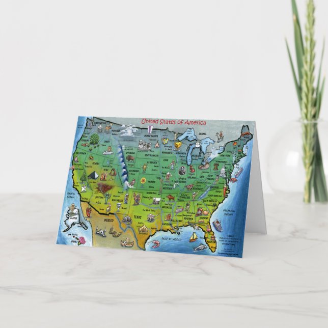 Carte des caricatures des USA (Devant)