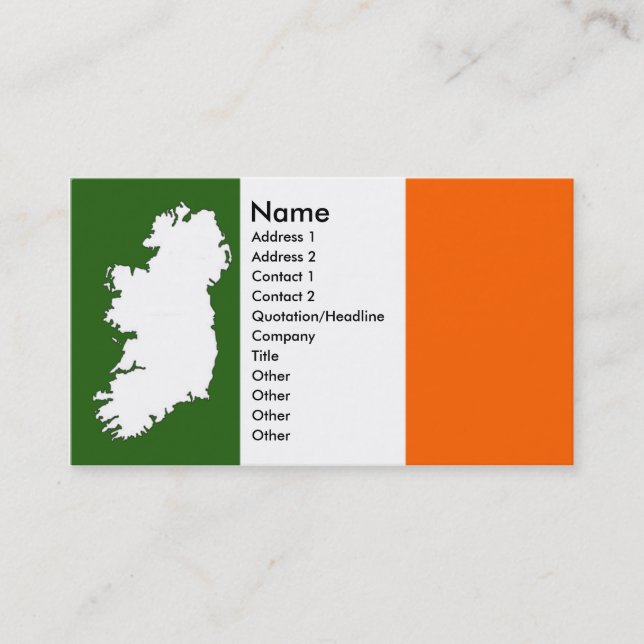 Carte des cartes de visite de l'Irlande (Devant)