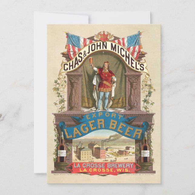 Carte Des Chas. & John Michel’s Export Lager Beer (Devant)