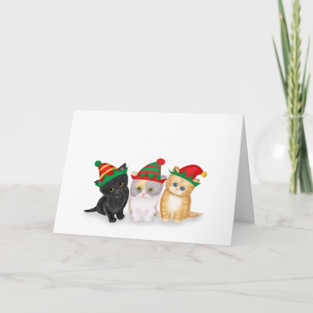 Carte des chatons de Noël (Devant)