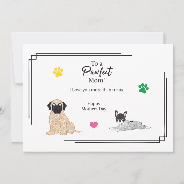 Carte des chiens de la fête des mères (Devant)