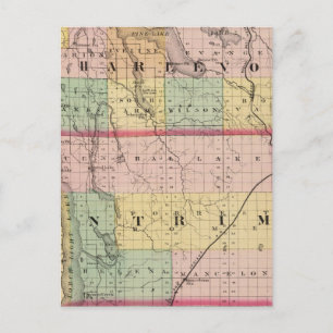 Carte des comtés de Charlevoix et d'Antrim, Michig
