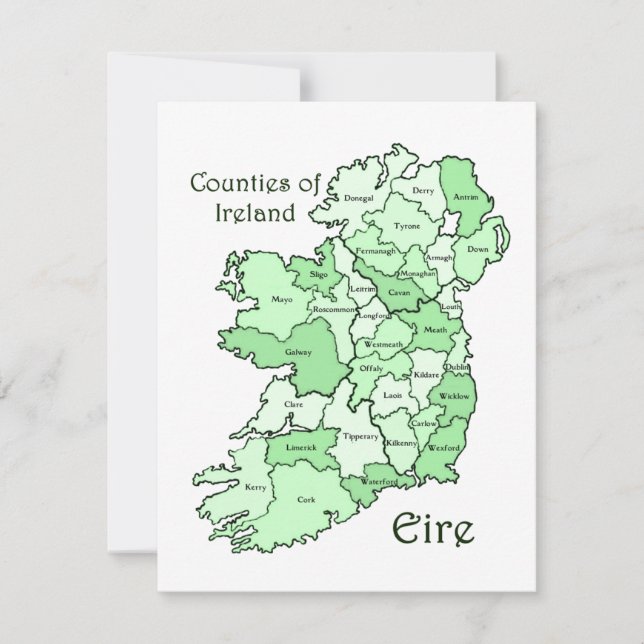 Carte des comtés d'Irlande (Devant)