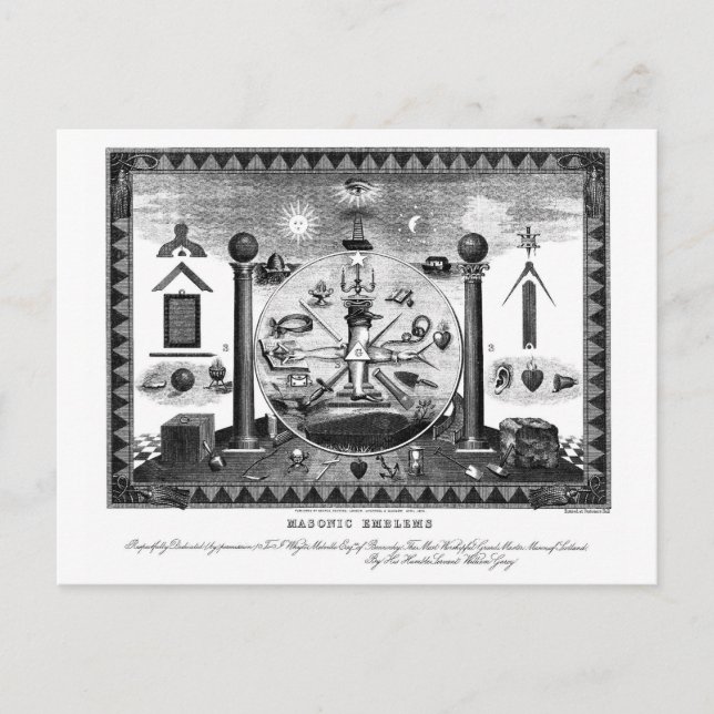 Carte des Emblèmes maçonniques de 1874 (Devant)
