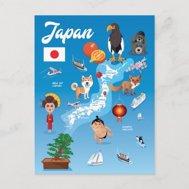 Carte des enfants caricatures du Japon (Devant)