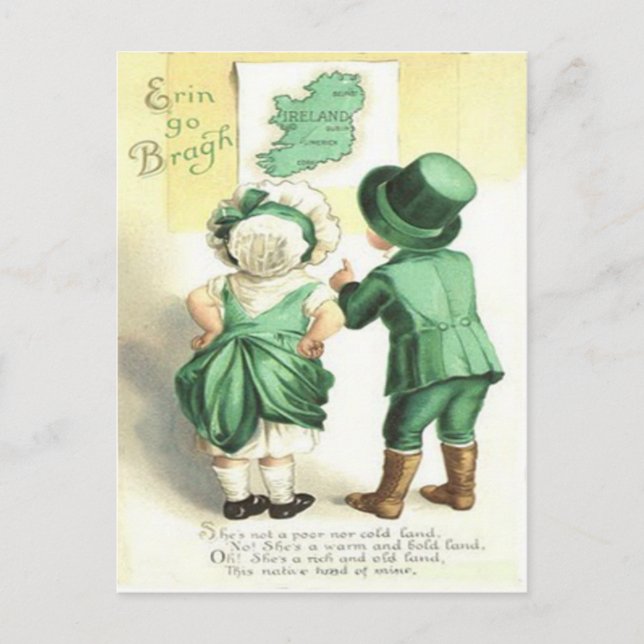 Carte des enfants irlandais Erin Go Bragh (Devant)
