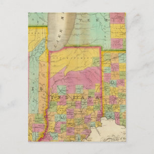 Carte des États de l'Ohio Indiana & Illinois