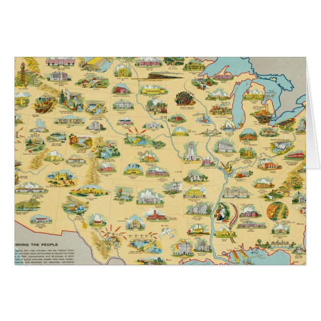 Carte des États-Unis (Devant horizontal)
