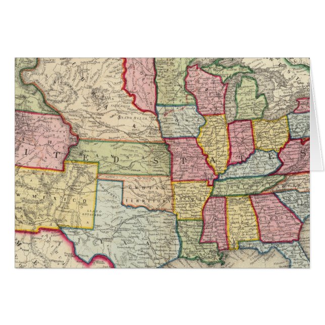 Carte Des États-Unis Et Des Territoires (Devant horizontal)