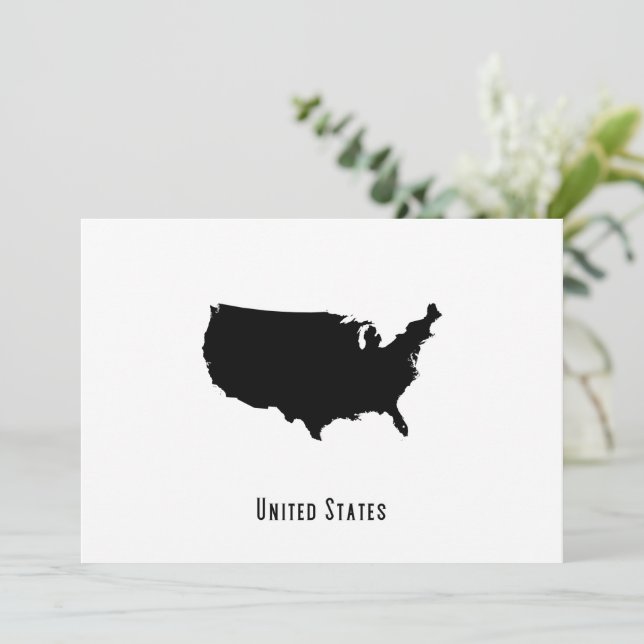 Carte des États-Unis - Noir et blanc moderne (Debout devant)