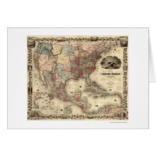 Carte des Etats-Unis par Colton 1850