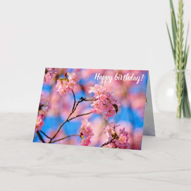 Carte Des Fleurs De Sakura Douces Par Un Jour Ensoleillé (Devant)