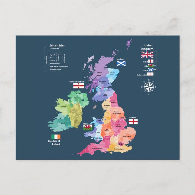 Carte des îles britanniques (Devant)
