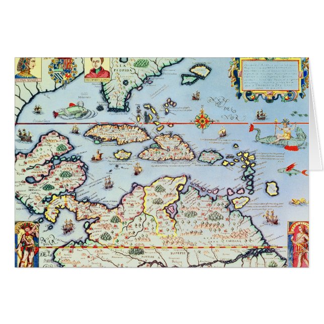 Carte des îles des Caraïbes (Devant horizontal)