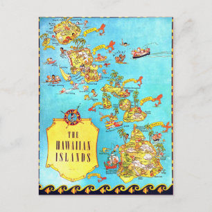 Carte des îles d'Hawaii vintage