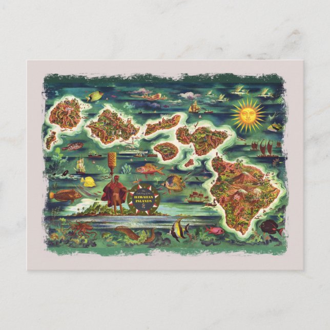 Carte des îles Hawaiiennes 1950 (Devant)