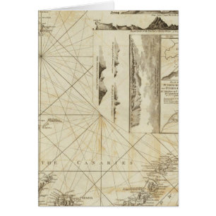 Carte des îles Maderas et Canaries