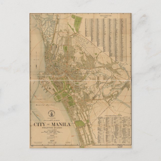 Carte des îles philippines de Manille (1920) (Devant)