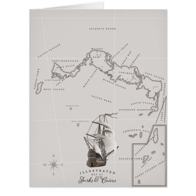 Carte des îles Turques et Caïques (Devant)