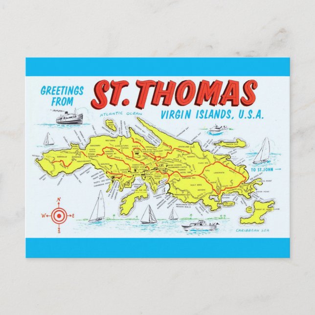 Carte des Îles Vierges de St. Thomas (Devant)