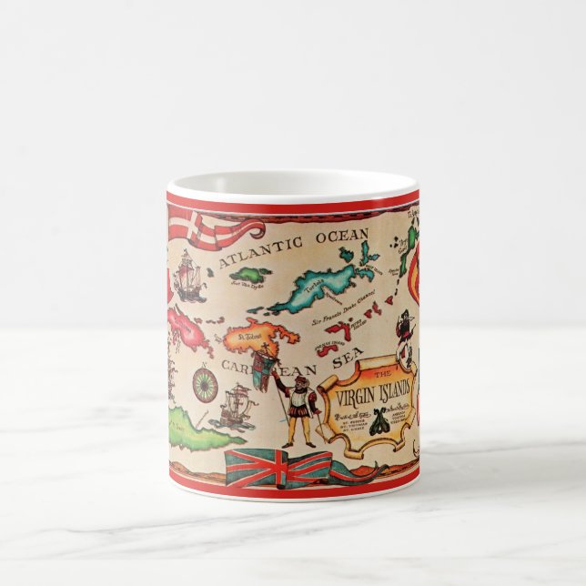 Carte des îles Vierges Mug (Centre)