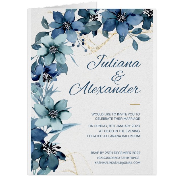 Carte des invitations de mariage (Devant)