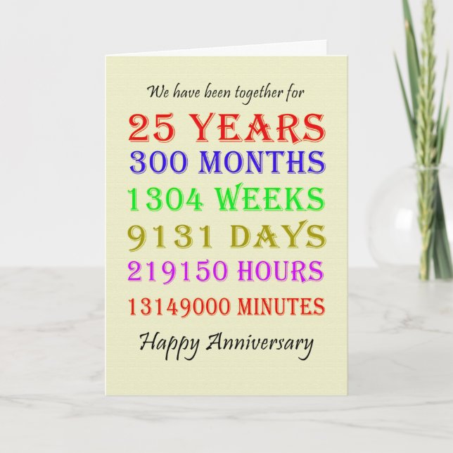 Carte des jalons du 25e anniversaire (Devant)