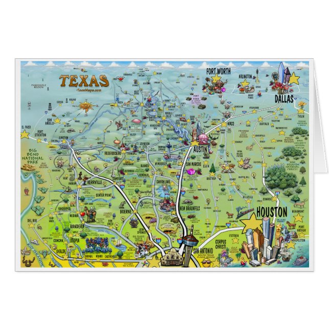 Carte des loisirs du Texas (Devant horizontal)