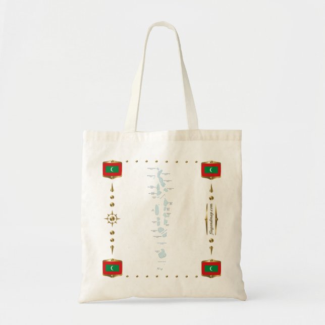 Carte des Maldives + Sac de drapeaux (Devant)