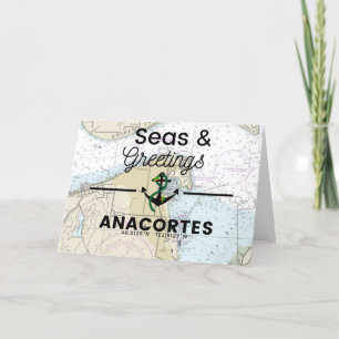 Carte des mers et des salutations - Anacortes