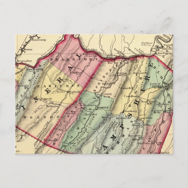 Carte des Minéraux, comtés du Hampshire (Devant)