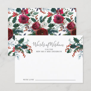 Carte des mots de sagesse de la mariée florale en 
