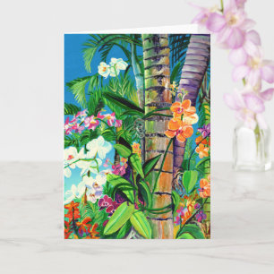 Carte des orchidées tropicales d'Hawaii