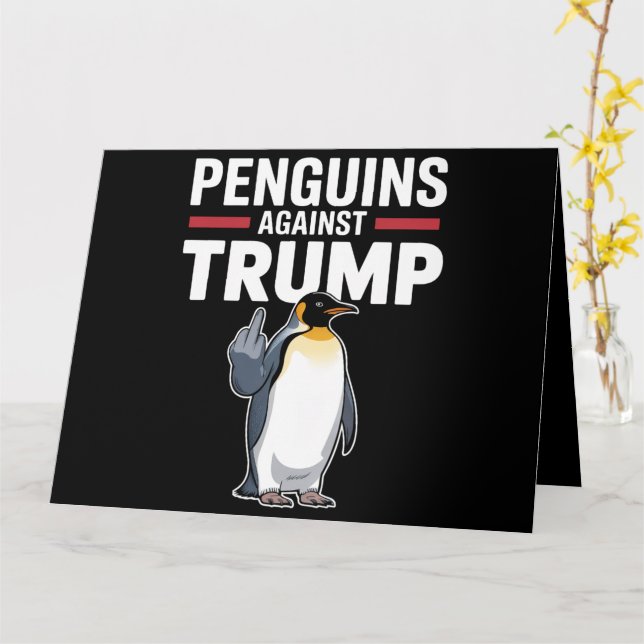 Carte Des palmes de pingouin contre Trump (Fleur jaune)