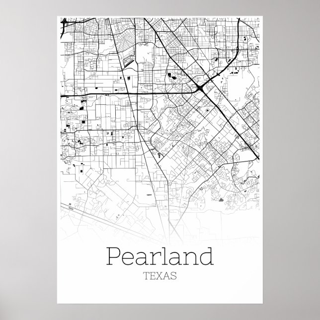 Carte des perles - Texas - Poster de la carte de l (Devant)