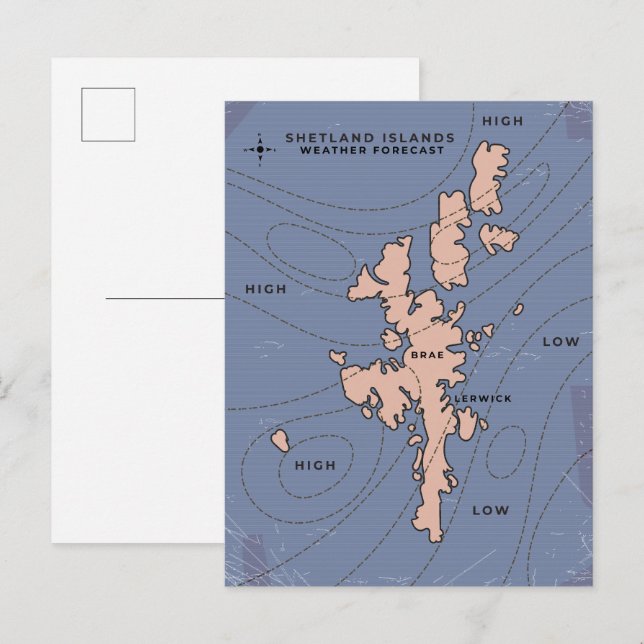 Carte des prévisions météorologiques des îles Shet (Devant / Derrière)