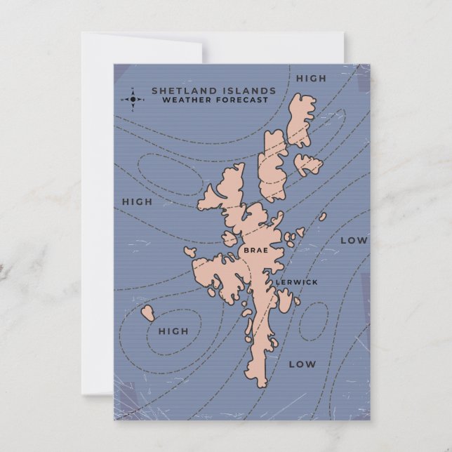 Carte des prévisions météorologiques des îles Shet (Devant)
