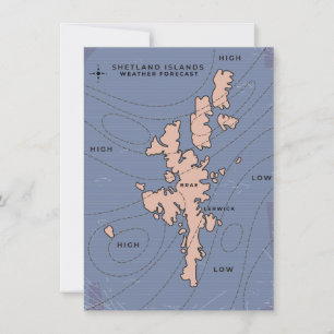Carte des prévisions météorologiques des îles Shet