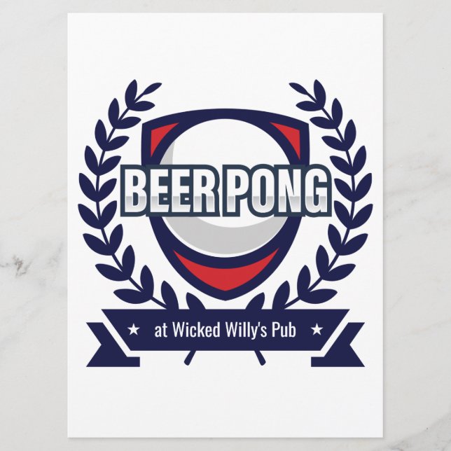 Carte des règles personnalisables de la bière Pong (Devant)