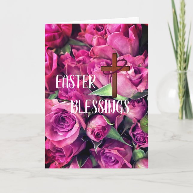 Carte des roses roses croisées (Devant)